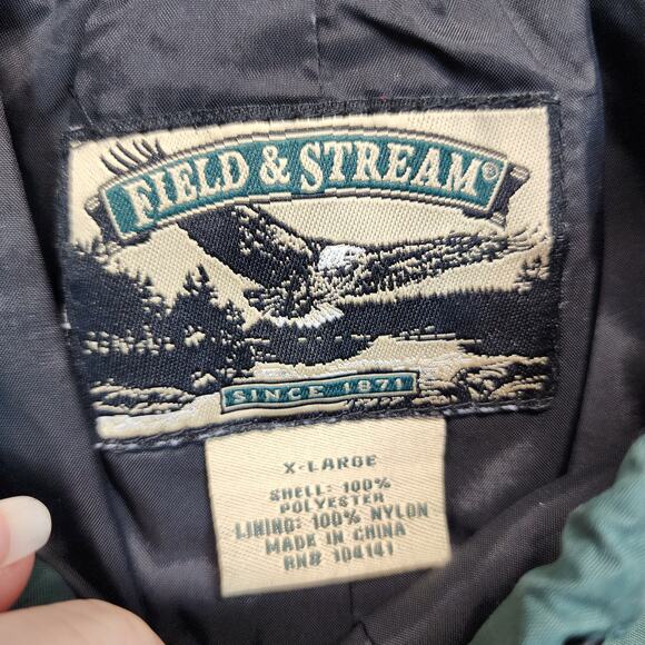 Vintage Field & Stream Water Resistant Cargo Pants Size XL Green Nylon Ankle Zip - Picture 9 of 9